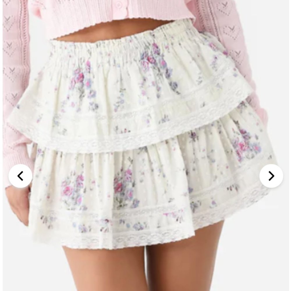 NWT LoveShackFancy Berry Medley Ruffle Mini Skirt